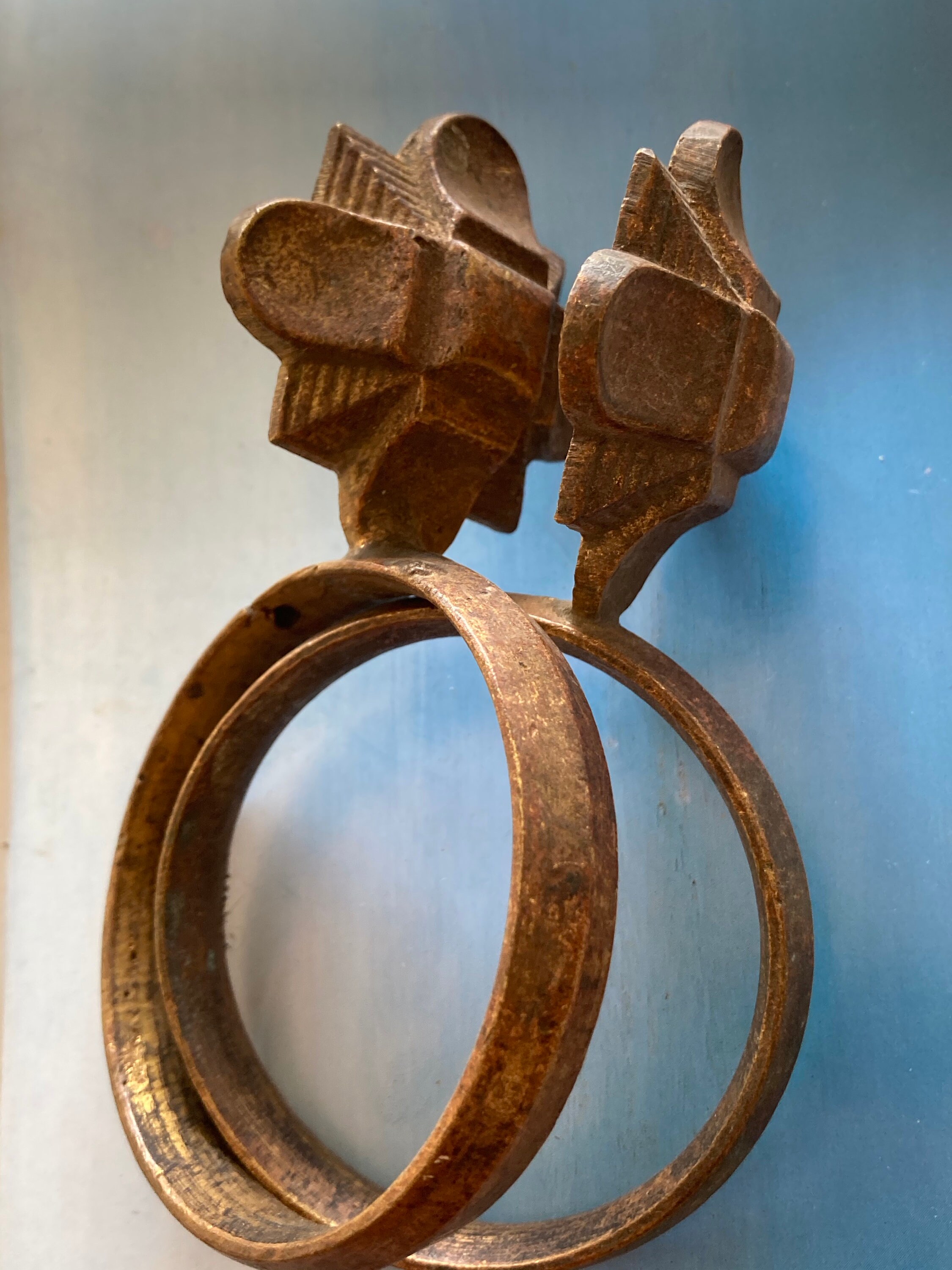 Old Gothic Brass Gas Valve Key Pendant Steampunk Jewelry Assemblage Supply  - Victorian era