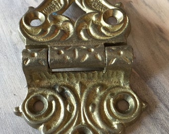 Old Ice Chest Cast Brass Ornate Latch - Antique Hardware