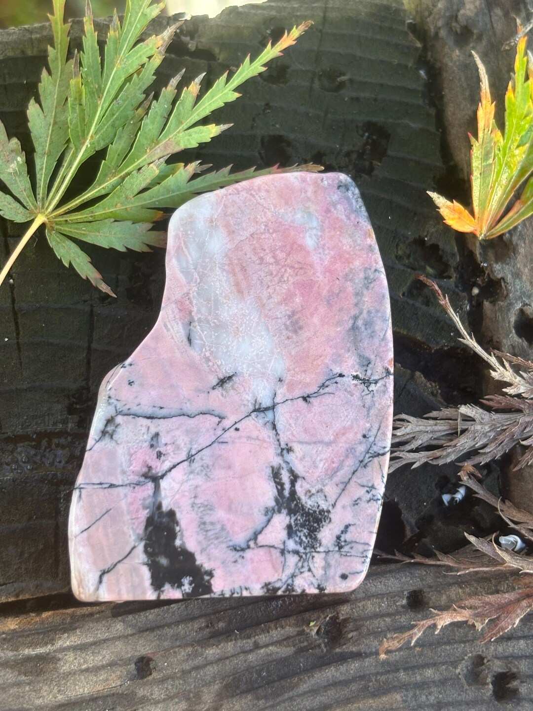California Rhodonite Slab for Wire Wrap - Freeform Natural Can - Slab ...