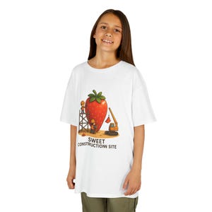 Strawberry Construction Kids T-Shirt – Funny Fruit Builder Tee for Boys & Girls