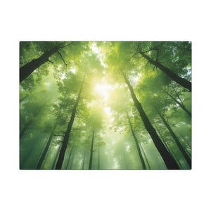 Canvas Print, Tree Canopy Wall Art, Nature Decor, Forest Landscape Painting, Home Office Decoration