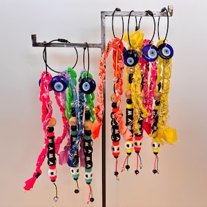 MAMA LOVE handbag charm / key ring, handbag key ring, bandana bag charm, bag accessory, key ring charms