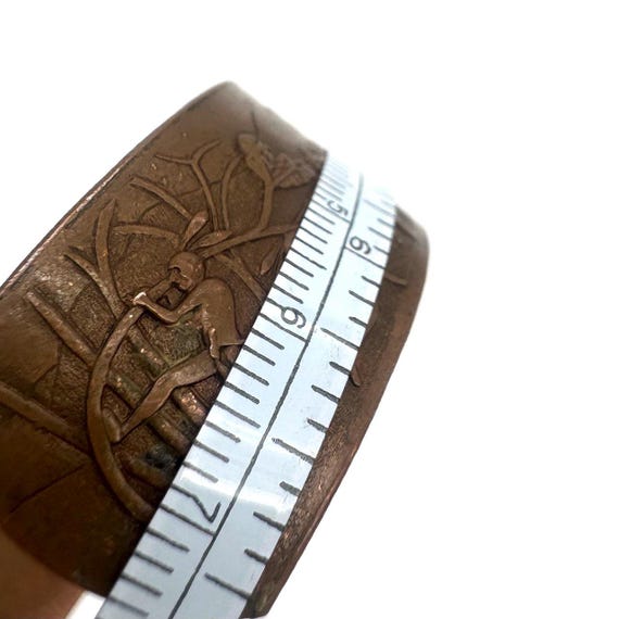 Vintage Solid Copper Cuff Bracelet – Hand-Tooled … - image 8