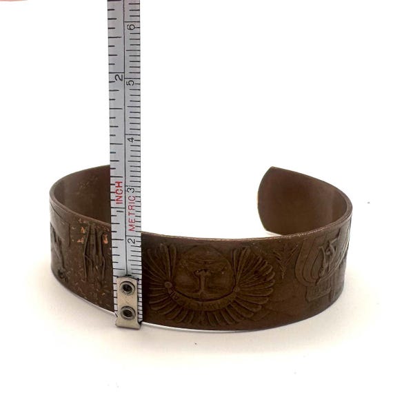 Vintage Solid Copper Cuff Bracelet – Hand-Tooled … - image 7
