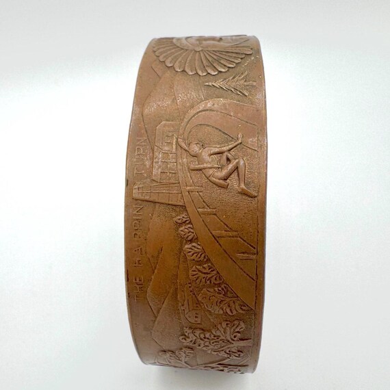 Vintage Solid Copper Cuff Bracelet – Hand-Tooled … - image 9