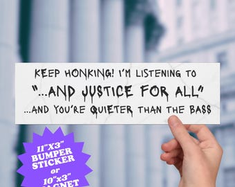 And Justice For All Sticker: Metal Album Bumper Sticker or Car Magnet
