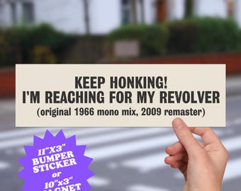 Revolver Bumper Sticker/Magnet: Beatles Inspired Classic Rock