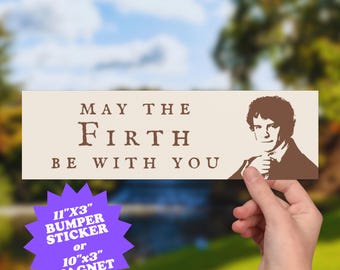 Pegatina o imán «Que el Firth te acompañe» – Colin Firth Orgullo y prejuicio Mashup