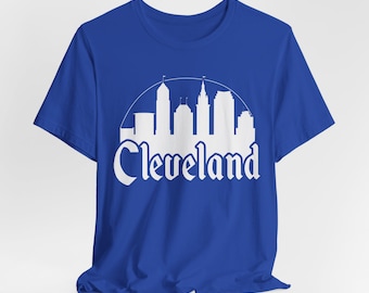 Camiseta con parodia del castillo de Cleveland / Camiseta con parodia del logotipo del parque temático Cleveland Skyline / Bella Canvas 3001