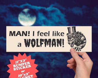 Pegatina/imán para parachoques de hombre lobo: parodia de Shania Twain