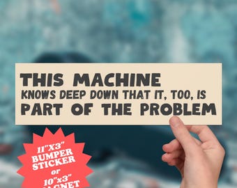 Pegatina o imán para parachoques inspirado en Woody Guthrie: Arte popular de protesta