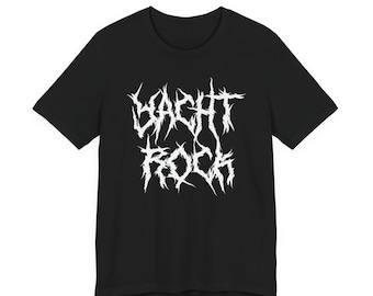 Yacht Rock Death Metal Shirt, Funny Metal Band Logo T-Shirt, Soft Rock Music Tee, Metalhead Gift, Illegible Metal Font Tee