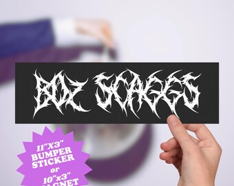 Pegatina para parachoques o imán para coche con la fuente Death Metal de Boz Scaggs
