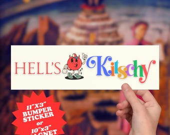 Hell's Kitschy Devil Mascot Bumper Sticker or Magnet, Retro Dark Humor Decal