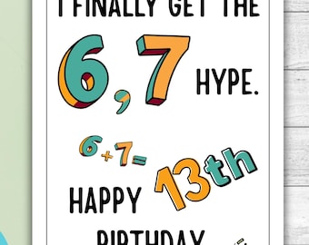 Funny 13th Birthday Card Printable: Viral Meme (Digital Download)