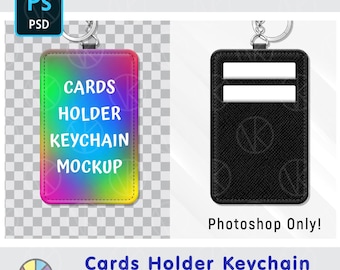 Cards Holder Keychain Mockup: Sublimation PSD Photoshop Mockup (Digital Download)