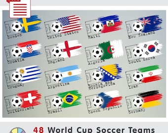 World Cup 2026 National Teams Bundle: All International Soccer Country, Football Nations, USA Canada Mexico. PNG Clipart (Digital Download)