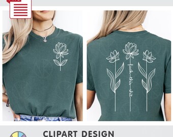 F*ck This Sh*t. Funny Floral Adults Hidden Message: Line Art Design. Black & White T-Shirt Design. DTF Printing. PNG (Digital Download)