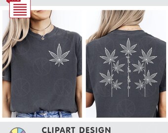 Just roll with it. Stoner Hidden Message: Trandy LineArt Design. Black and White. T-Shirt Design. DTF Printing. PNG (Digital Download)