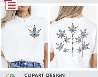 Back to nature. Stoner Hidden Message: Trandy LineArt Design. Black and White. T-Shirt Design. DTF Printing. PNG (Digital Download)