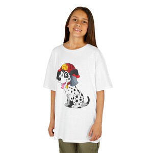 Firefighter Dalmatian Kids Tee, Adorable Dog T-Shirt, Fun Children's Apparel, Animal Lover Gift, Birthday or Holiday Shirt