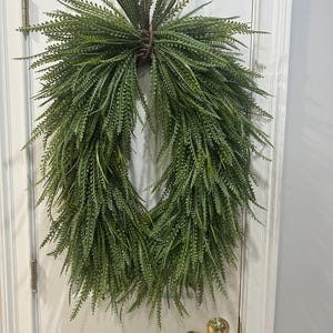 Cascading Bead grass handmade wreath on a natural grapevine wreath form