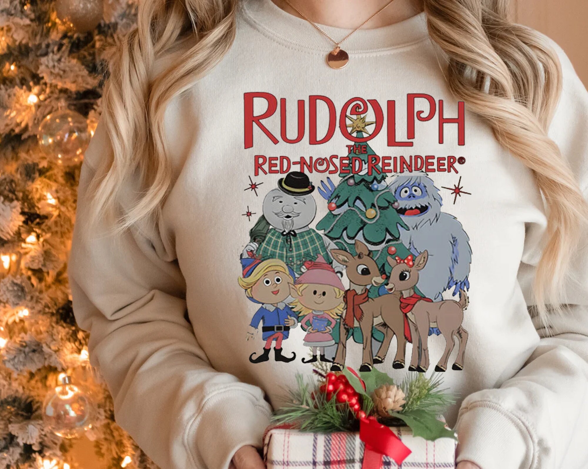 Discover Retro Rudolph The Red Nosed Reindeer Christmas Sweatshirt