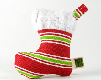 Organic Catnip Cat Toy Red Christmas Stocking