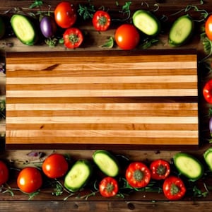 Custom Handcrafted Cutting Board – Solid Cherry, Walnut & Maple – Charcuterie, Kitchen Decor – Personalized Gift for Wedding or Anniversary