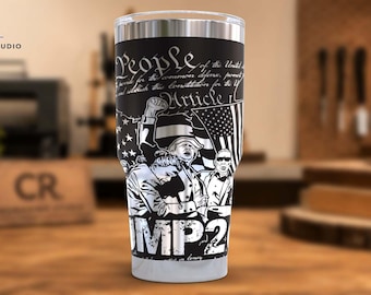Trump 2024 40oz Tumbler, We The People Engraved Patriotic Cup, Conservative Gift