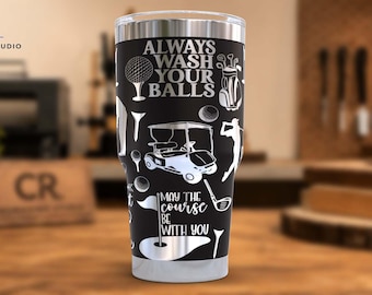 30oz Golf Tumbler, Stainless Steel Cup, Golf Gift for Dad Husband Grandpa or Coach