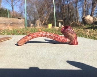 Functional Art Glass- Red Mini Gandalf Pipe