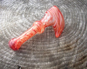 Spiked Hammer Pipe | Red Glass Hammer | Functional Art Glass Pipe | Red Glass Tobacco Pipe