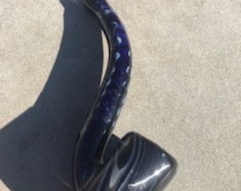 Functional Art Glass- Blue Mini Gandalf Pipe