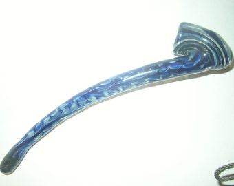 functional art glass- Blue Gandalf Pipe