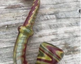 Red Gold and Green Color Changing Sherlock Pipe