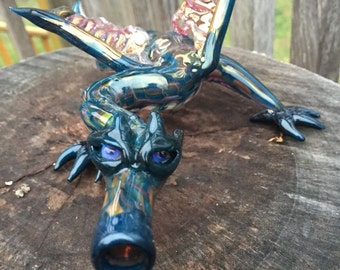 functional art glass- dragon sculpture oneie