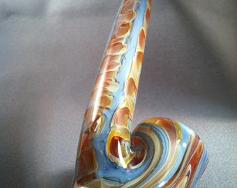 functional art glass- sky blue and amber purple Gandalf