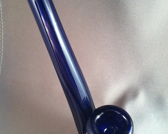 Functional Art Glass- Cobalt Blue Gandalf Wizard Pipe