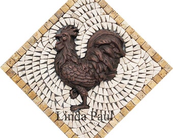 Poultry farm rooster Tile Mural Kitchen Bathroom Wall Backsplash Marble Ceramic