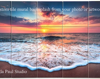 Picture tiles for wall backsplash made for your photo or artwork. Ceramic custom photo tiles