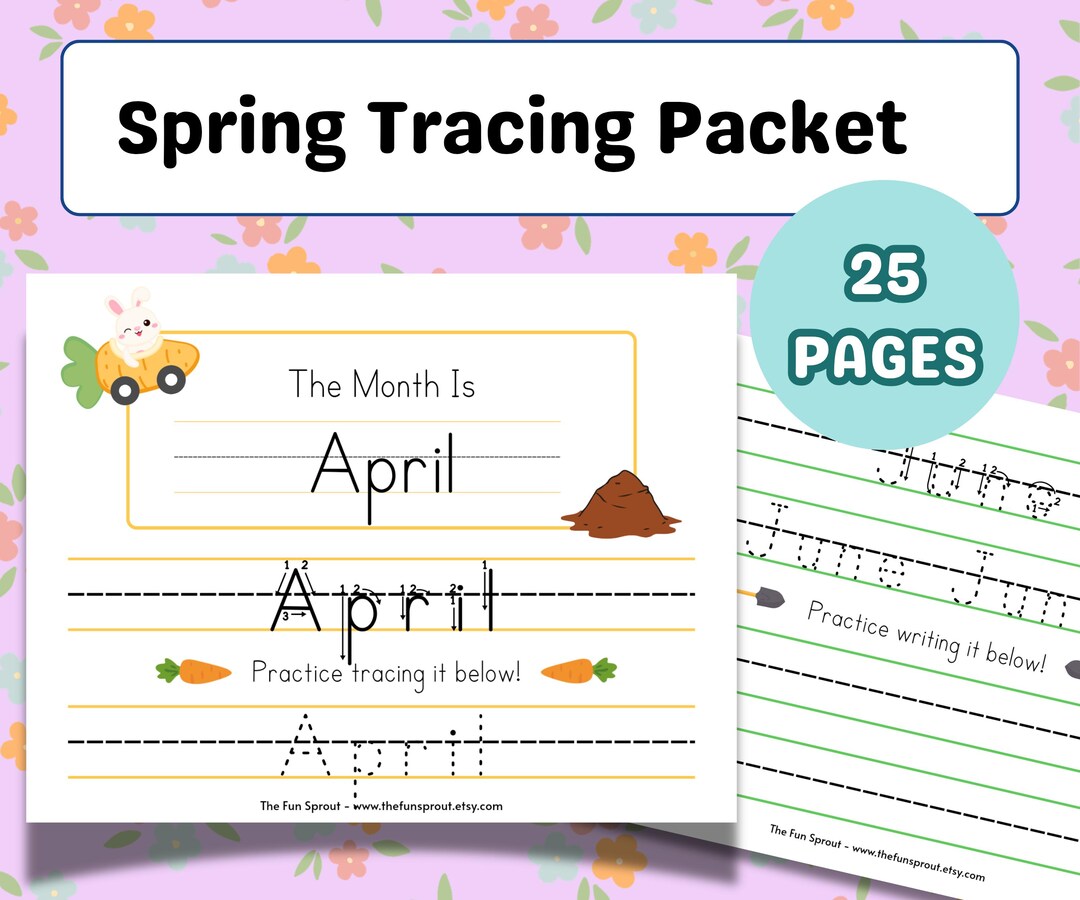 Spring Tracing Worksheets Preschool Printable | Fine Motor Skills ...