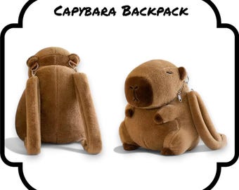 Capybara Plüsch Rucksack | Niedliche Capybara Stofftasche mit Variationen von Blumen und Früchten | Niedliche Tier Umhängetasche für Geschenke & Reisen