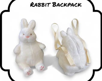 Süßer Hasen Rucksack | Plüsch-Kaninchen-Tasche für Mädchen | Kawaii Tier Rucksack Geschenk | Plüschtier Rucksack | Ostertasche für Kids & Teens