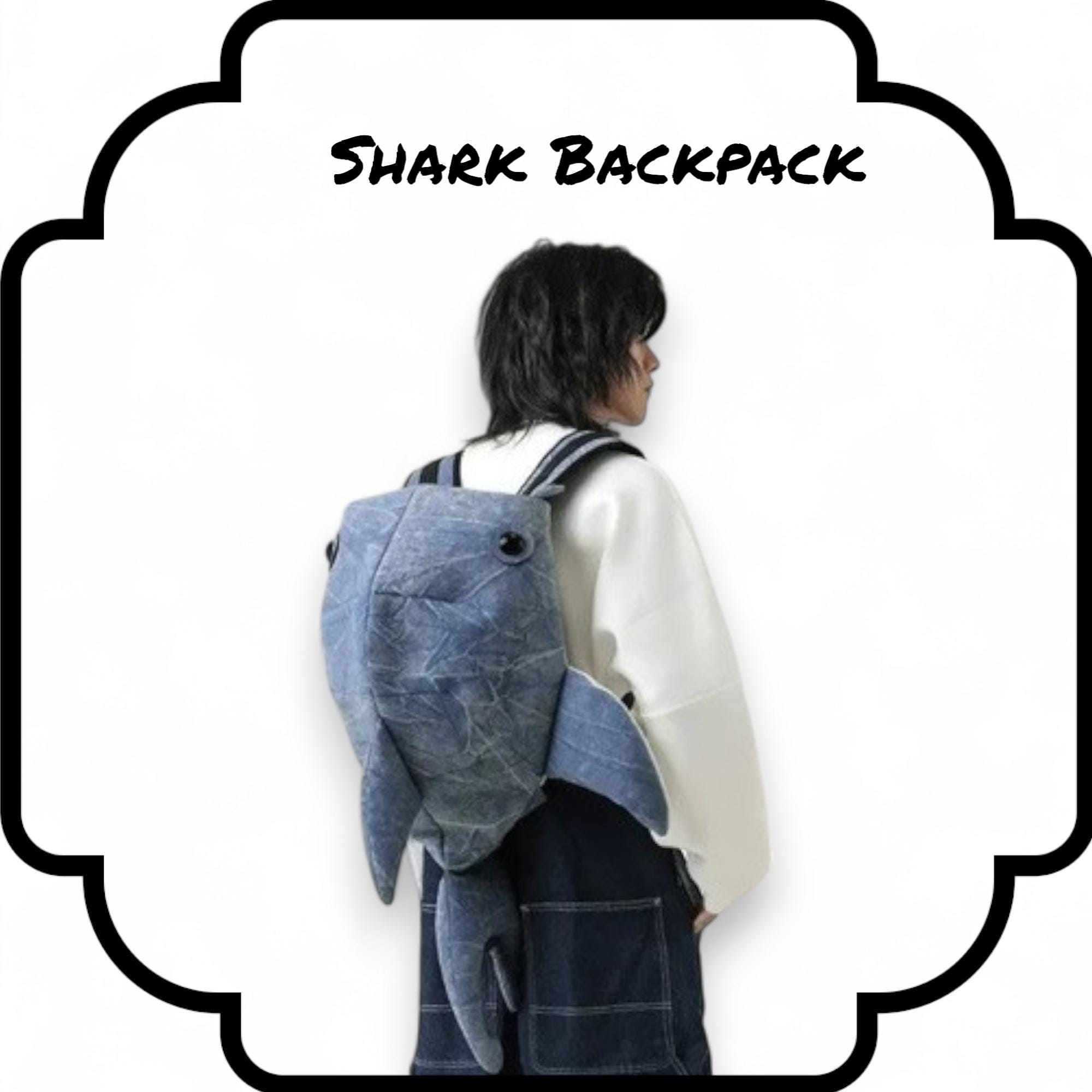 Hai Rucksack Erwachsene | Lustiges Tier Rucksack Geschenk | Kawaii Wal Tasche für Jugendliche & Reisende | Weiche Plüsch Tasche für Schule und Reisen
