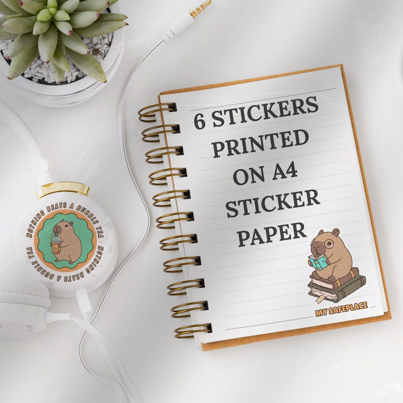 Kawaii Capybara Stickers | Scrapbook & Party Decor| Christmas Eve Box ...
