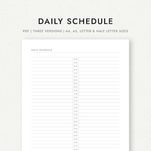 Daily Schedule with Two Columns - A4/A5/Letter/Half Letter Sizes (Printable Download)