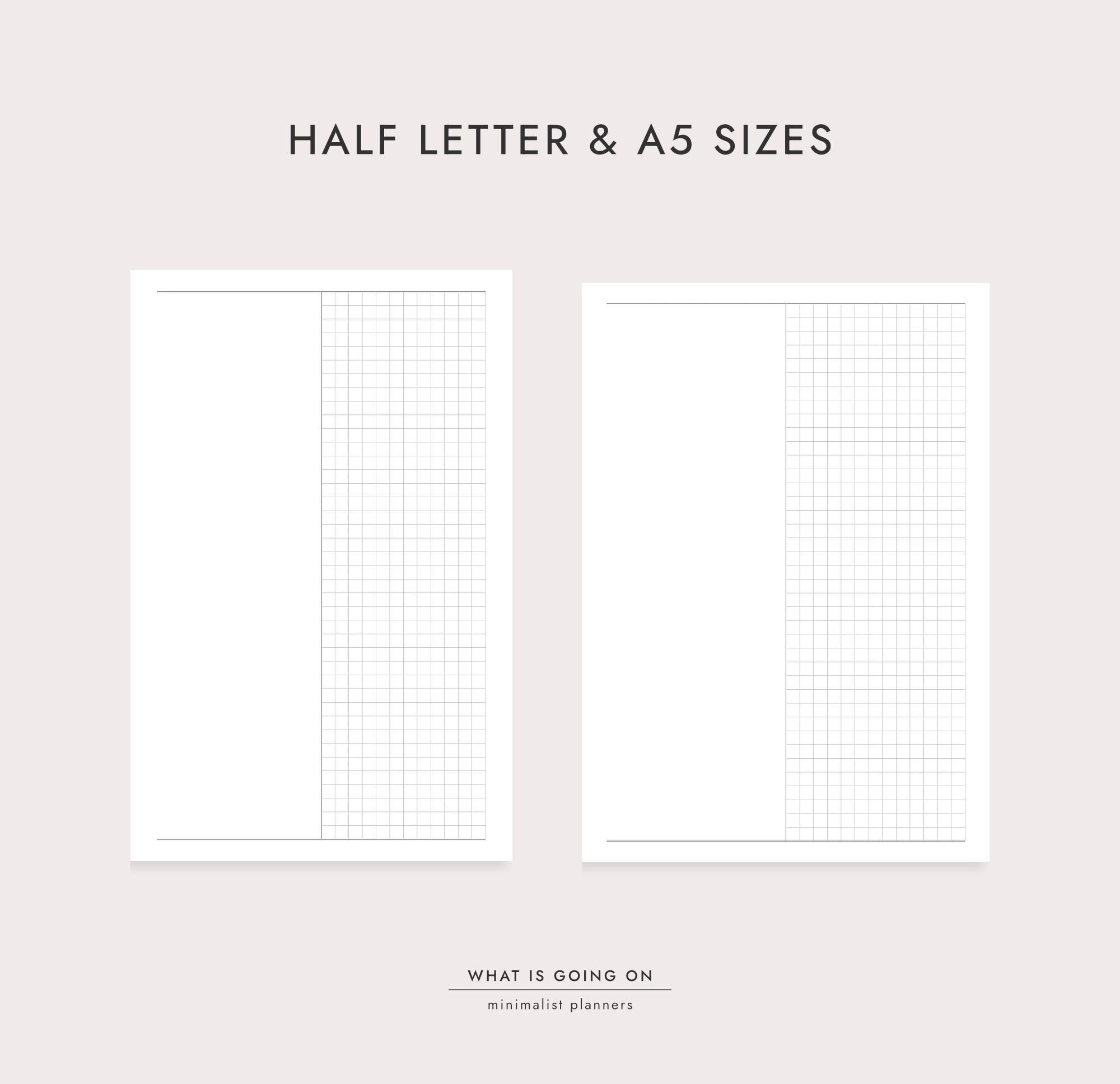 Half Inch Grid Paper.pdf Half-blank Half-grid Note Paper: Portrait Orientation With 2-10mm Grids ...