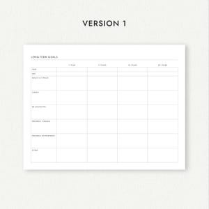 Long-Term Goal Planner: Portrait and Landscape Versions - A4/A5/Letter/Half Letter Sizes (Printable PDF Download) image 2