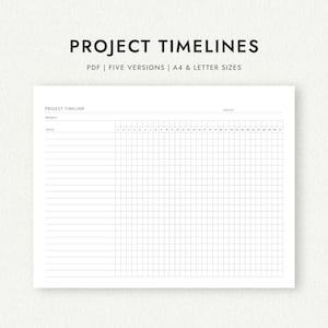 Cronograma del proyecto: Mes, 6 semanas, año - Tamaños A4 y Carta (Descarga PDF imprimible)